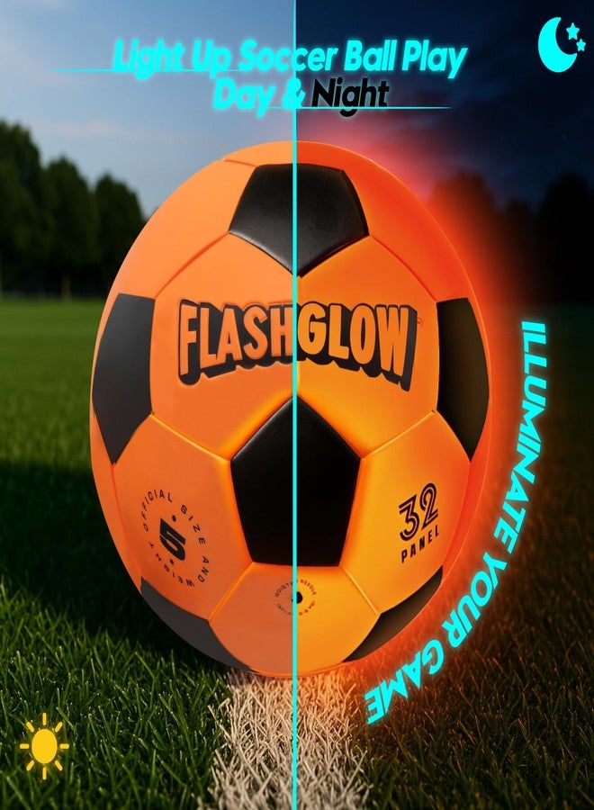 FLASHGLOW Light Up Soccer Ball Gift For Boys: Glow In The Dark - Toys For Kids & Teens Ages 8-15 - Birthday Christmas Easter Ideas - Outdoor Sports Activity Night Play - 8 9 10 11 12 13 14 15 Years Old Teenager - Image 5