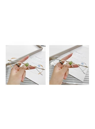 Women's Rimless Reading Glasses Frameless Metal Fashion Diamond Cut Edge Blue Light Computer Readers with Anti Eyestrain - view 5