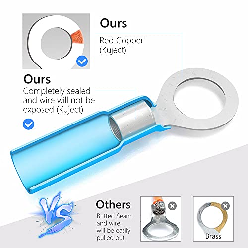 Kuject 90PCS Heat Shrink Wire Connectors, Multipurpose Waterproof Electrical Wire Terminals kit, Insulated Crimp Connectors Ring Fork Spade Butt Splices for Automotive Marine Boat Truck - Image 3