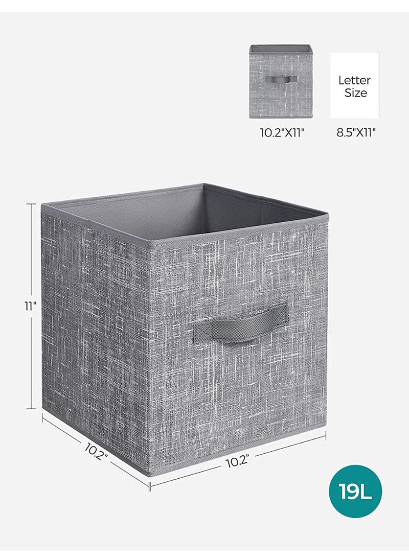SONGMICS SONGMICS Grey ROB26LG 6-Piece Fabric Storage Box for Home, Living Room, Drawing Room (26x26x28cm)  - Image 3