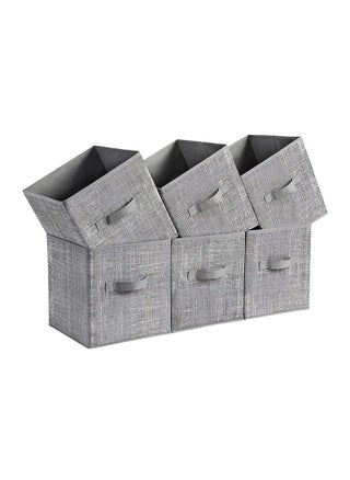 SONGMICS Grey ROB26LG 6-Piece Fabric Storage Box for Home, Living Room, Drawing Room (26x26x28cm) - pzsku/Z7D0F2E74005D82C6FDE9Z/45/_/1696817971/a4aa3f60-01a5-46d3-9813-9b11367bbbb2