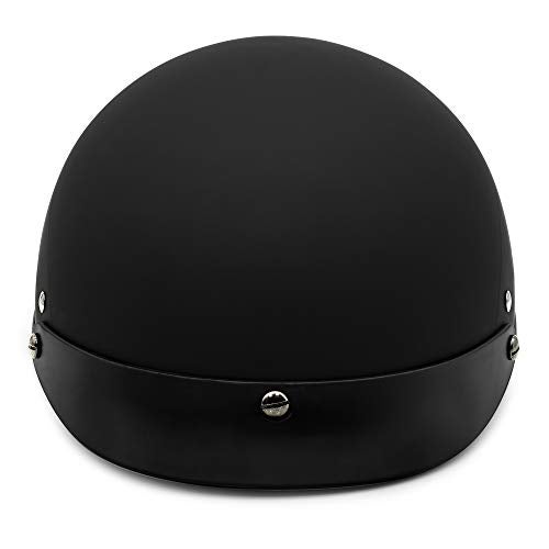 VCAN Cruiser Solid Flat Black Half Face Motorcycle Helmet (Star Flag, Medium) - Image 4