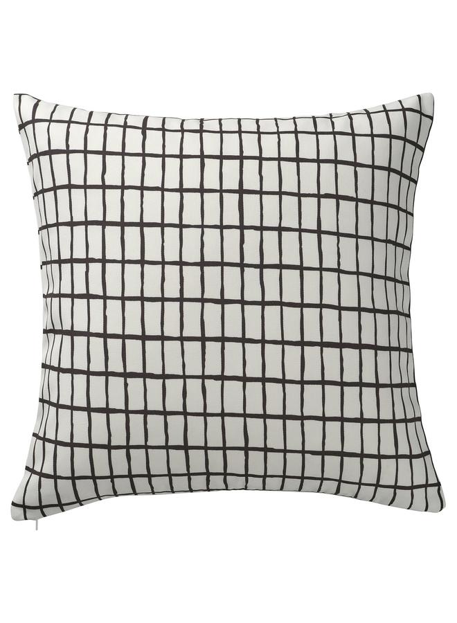 erorex Cushion cover, white/black, 50x50 cm - Image 1