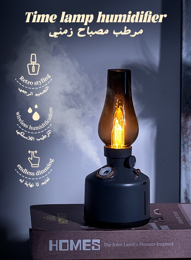 nafas Retro Lamp Humidifier for Bedroom Portable Aroma Diffuser Oil Diffuser Aromatherapy Function Rechargeable for Home with Table Lamp Dimmable Brightness，2 Speed Spray Waterless Auto Off - Image 2