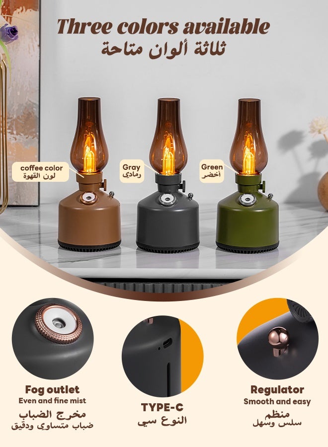 nafas Retro Lamp Humidifier for Bedroom Portable Aroma Diffuser Oil Diffuser Aromatherapy Function Rechargeable for Home with Table Lamp Dimmable Brightness，2 Speed Spray Waterless Auto Off - Image 3