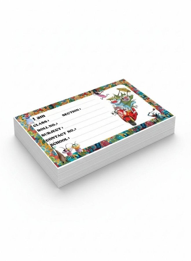AanyaCentric Pack of 36 Cartoon Printed Name Slip for Kids | 10 x 5 cm | Self Fill in Sticky Labels for Book Register Copy - Image 4