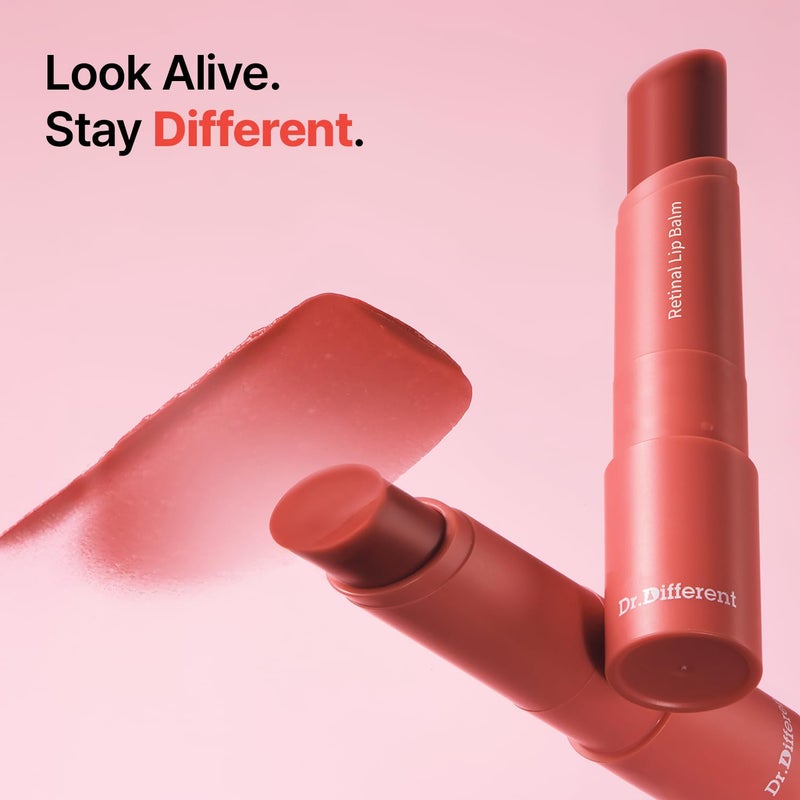 Dr.Different Retinal Lip Balm Tinted, Anti-Wrinkle Lip Treatment with Deep Hydration & Long-Lasting Moisture, K-Skincare made by Korean Dermatologist, 0.14oz - Image 2