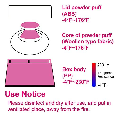 TERI BERI Bpa Free Baby Powder Puff Box,Large 2.8" Fluffy Body After-Bath Powder Case,Body Villus Powder Puff Container,Makeup Cosmetic Talcum Powder Container With Hand Holder (Pink) - 1 Count - Image 4