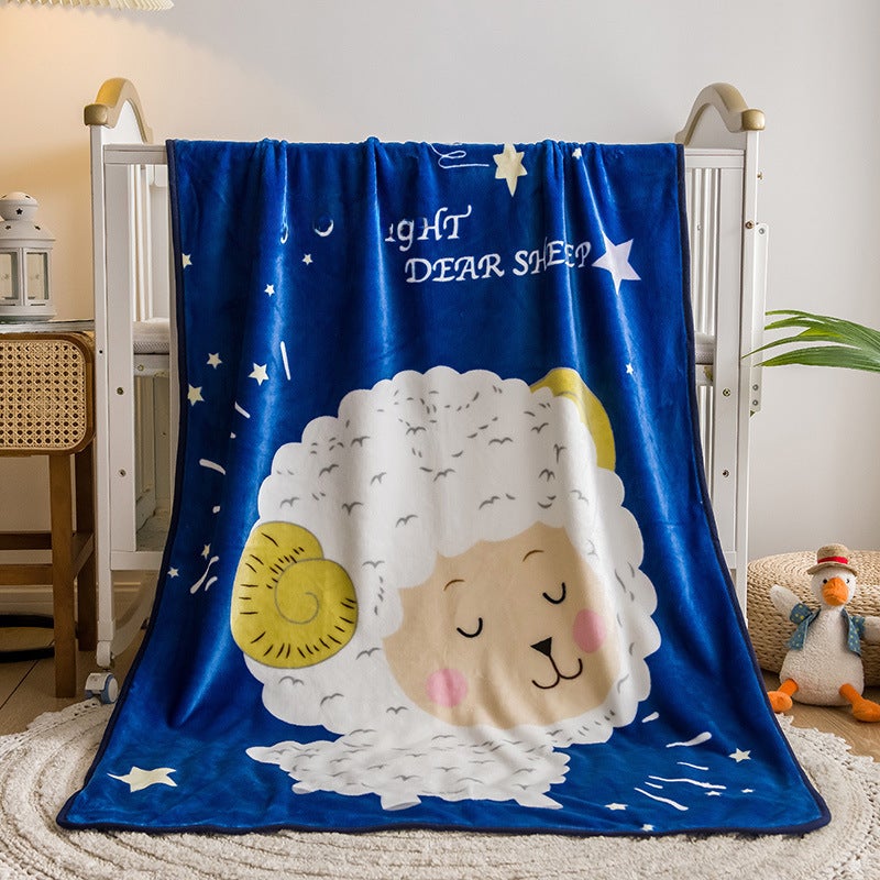 Cartoon Kids Blanket Soft Fleece Four Season Gift Sleeping Sheep 