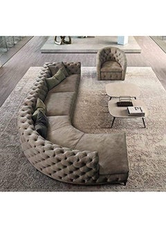 R2R FURNITURE Aristolace Designer Sofa Set Excessive Tufted Design (5+1) - Multiple Seaters - 2 Pieces By R2R 