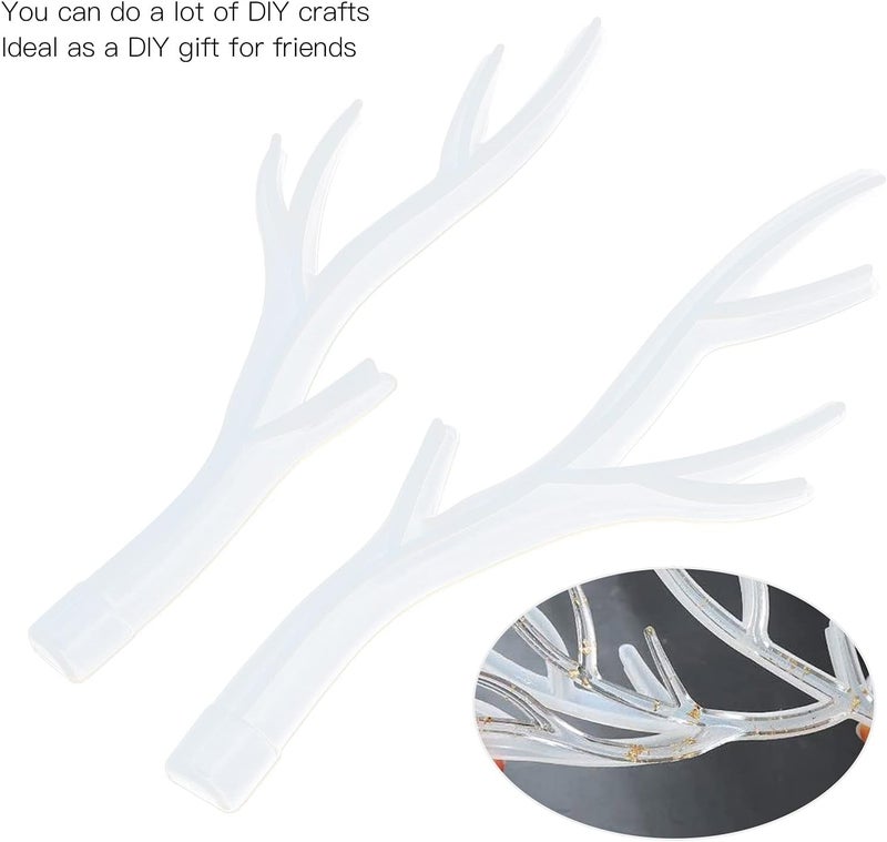 klarako Deer Horn Holder, Deer Antler Resin Molds 2pcs Silicone Tree Branch Shaped Molds for DIY Decorations Jewelry Storage for Dangling Necklaces Cosmetic Lipsticks - Image 4