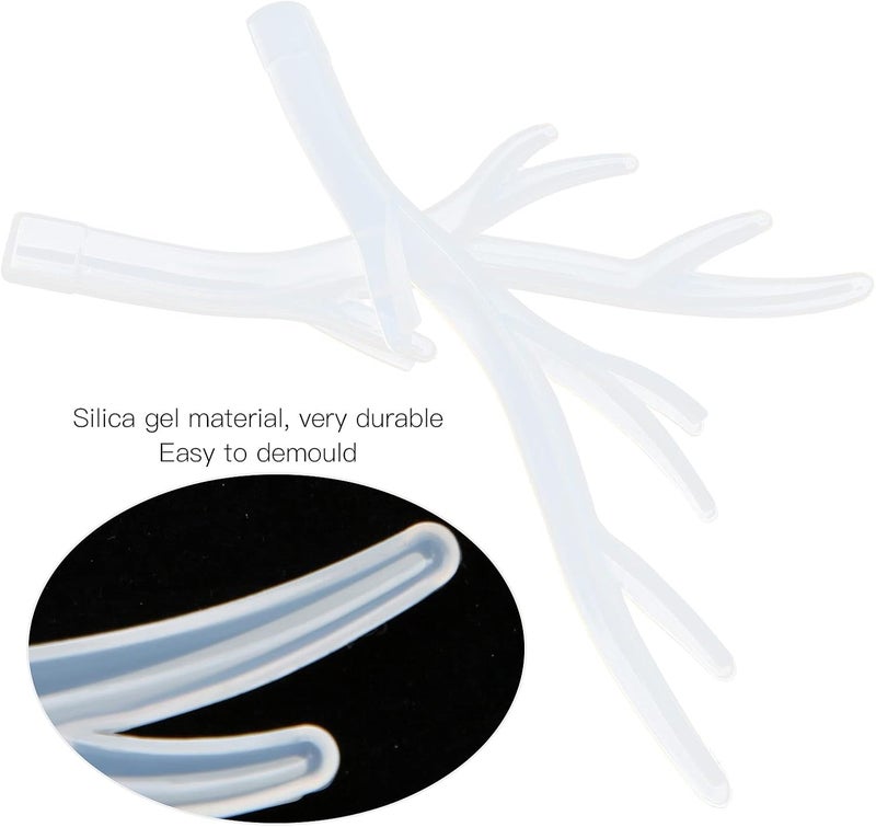 klarako Deer Horn Holder, Deer Antler Resin Molds 2pcs Silicone Tree Branch Shaped Molds for DIY Decorations Jewelry Storage for Dangling Necklaces Cosmetic Lipsticks - Image 5