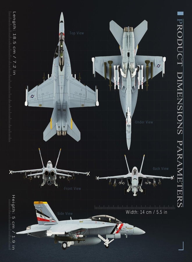 HANGHANG 1/100 Military Model Plane F/A-18F Super Hornet（Bounty Hunters Version） Alloy Fighter Plane Model Airplane for Collections and Displays - Image 5