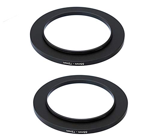 Fotasy (2 Pcs) 55-72MM Step-Up Ring Adapter, 55mm to 72mm Step Up Filter Ring, 55 mm Male 72 mm Female Stepping Up Ring for DSLR Camera Lens and ND UV CPL Infrared Filters - Image 2