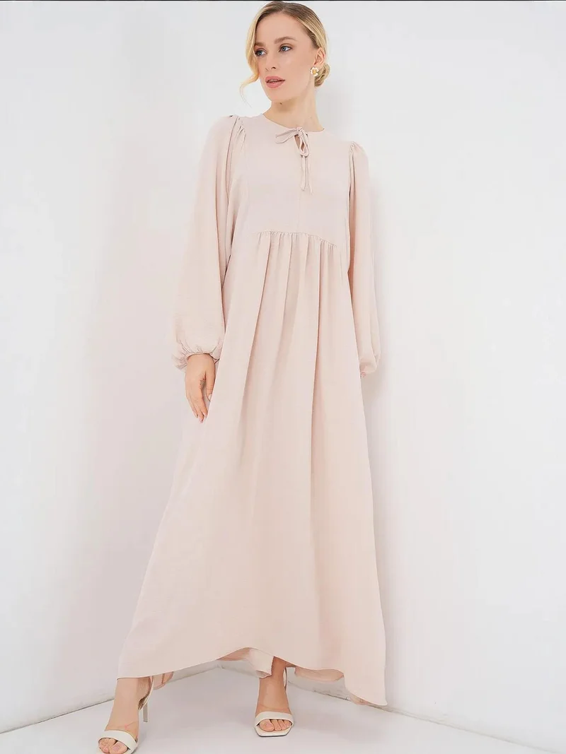 بيغ دارت فستان ماكسي بنقوش بارزة مع فيونكة