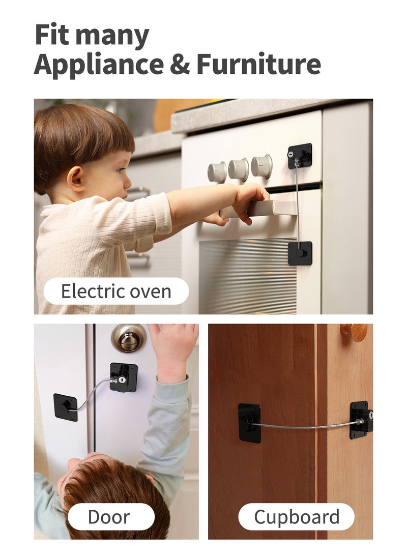 Bcarenest Fridge locks, 4-pack refrigerator locks with keys, child safety refrigerator door locks, freezer door locks and child safety cabinet locks for cabinets, drawers, refrigerators, ovens and toilets - Image 5