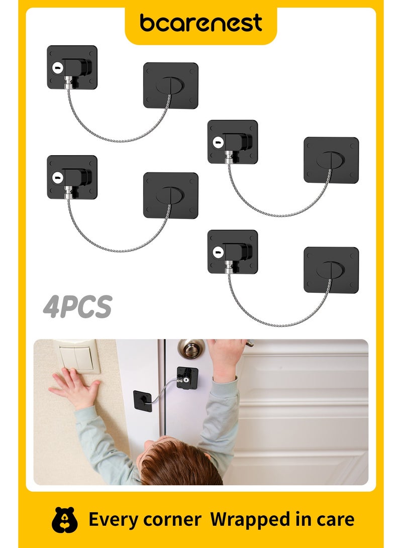 Bcarenest Fridge locks, 4-pack refrigerator locks with keys, child safety refrigerator door locks, freezer door locks and child safety cabinet locks for cabinets, drawers, refrigerators, ovens and toilets - Image 1