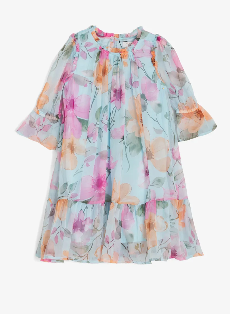 ريبلز مع نمشي Girls Pastel Bloom Floral Party Dress