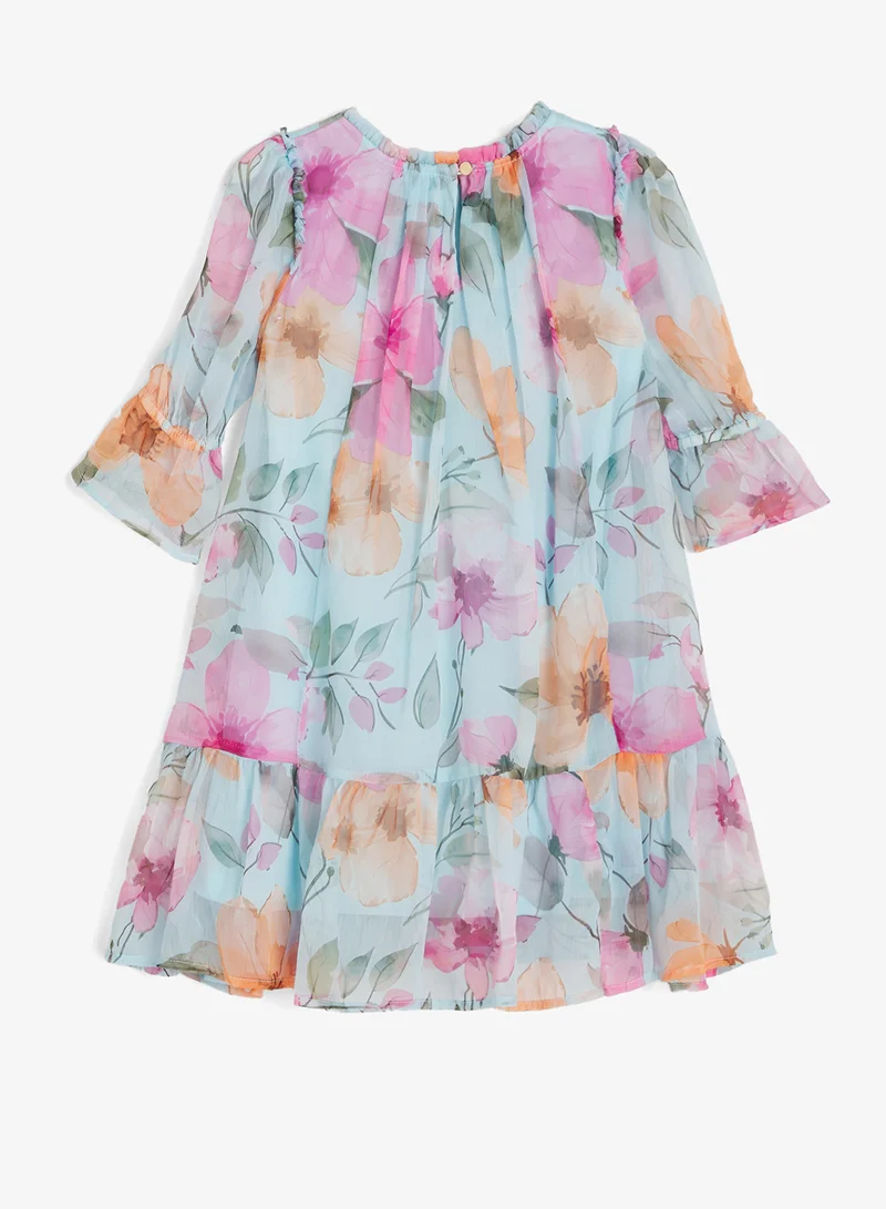 ريبلز مع نمشي Girls Pastel Bloom Floral Party Dress