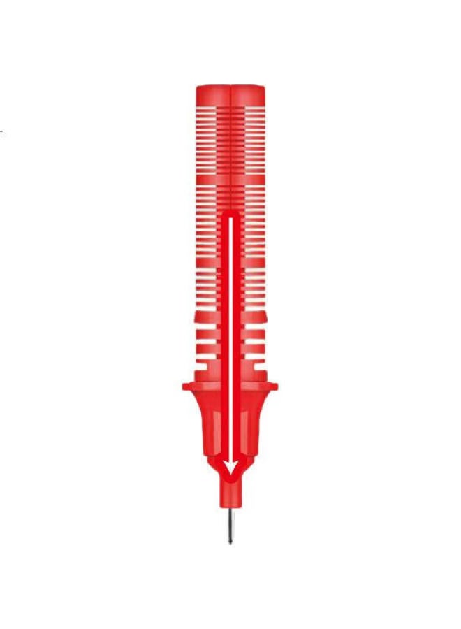 Lopet Red Pen Neutral Pen Quick-Drying Liquid Red Neutral Pen 0.5Mm Needle Tip Signature Pen Correction Marker Water Pen Large Capacity Lt-0091 Red 10-Pack - Image 3