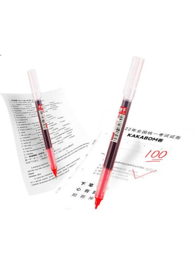 Lopet Red Pen Neutral Pen Quick-Drying Liquid Red Neutral Pen 0.5Mm Needle Tip Signature Pen Correction Marker Water Pen Large Capacity Lt-0091 Red 10-Pack - Image 1