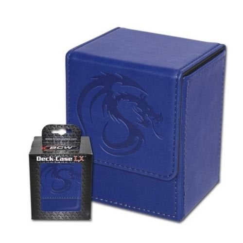 BCW Deck Case LX Leatherette | Holds 80 Sleeved Cards Blue 1-DCLX-BLU | (1-Unit) - Image 2