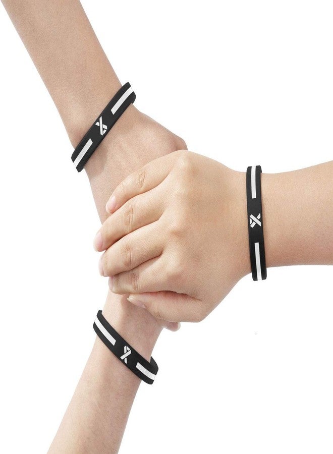 Sainstone White Awareness Ribbon Silicone Bracelets, Mental Health Awareness Bracelet, White Ribbon Wristbands Unisex for Men Women (3-pack) - Image 5