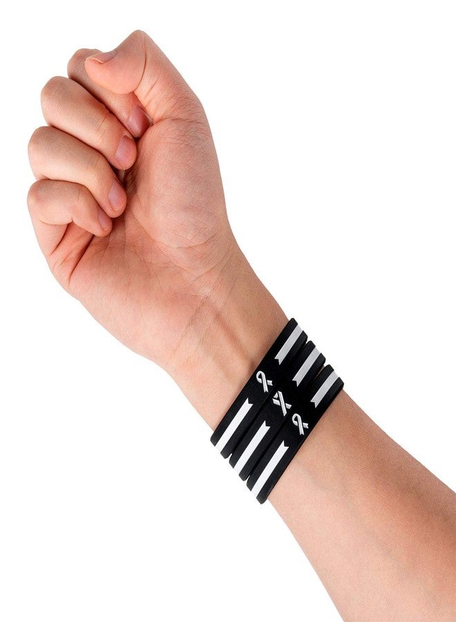 Sainstone White Awareness Ribbon Silicone Bracelets, Mental Health Awareness Bracelet, White Ribbon Wristbands Unisex for Men Women (3-pack) - Image 4