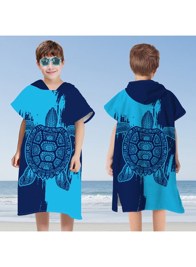 NIBEMINENT Kids Hooded Towel Cape - Microfiber Swim & Beach Bathrobe, Super Absorbent & Quick-Dry Towel for Children (60x75cm)  - Image 1