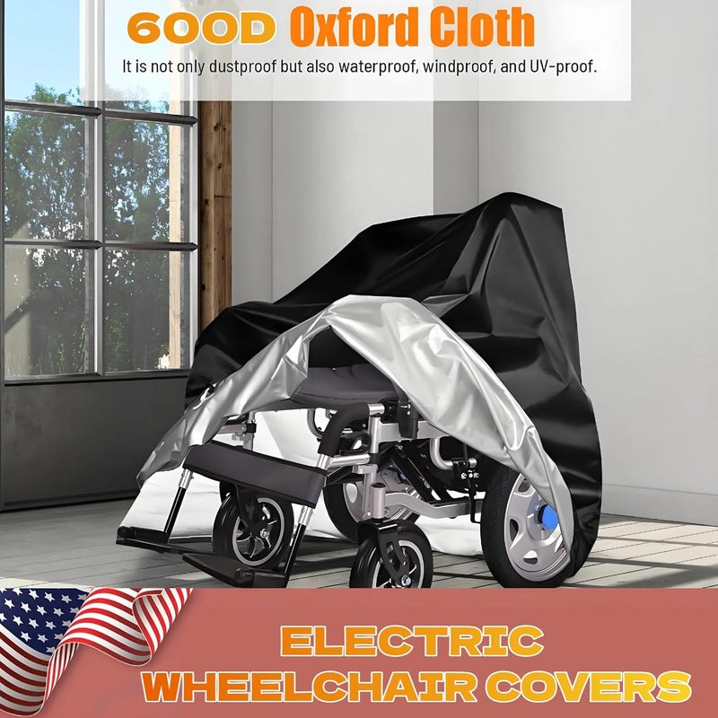Fydun Outdoor Electric Powered, Water Resistant Transport Cover Mobility Lift Wheelchair Chair Covers Waterproof Power Waterproof Sun Shade Protective - Image 4