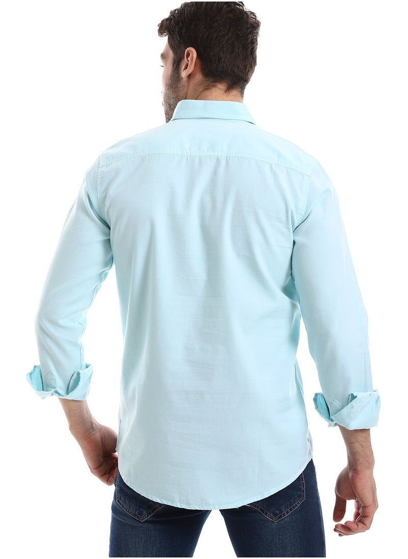 WHITE RABBIT - White Rabbit Front Buttoned Down Plain Men Shirt - Image 1