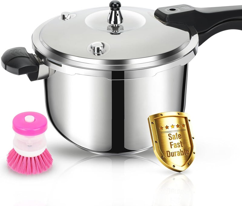 Peterboo Stainless Steel Pressure Cooker, 3 Quart Induction Compatible Thickened Small Pressure Cooker with Spring Valve Safeguard Devices, Compatible with Gas & Induction Cooker 1-2 people Use - Image 1