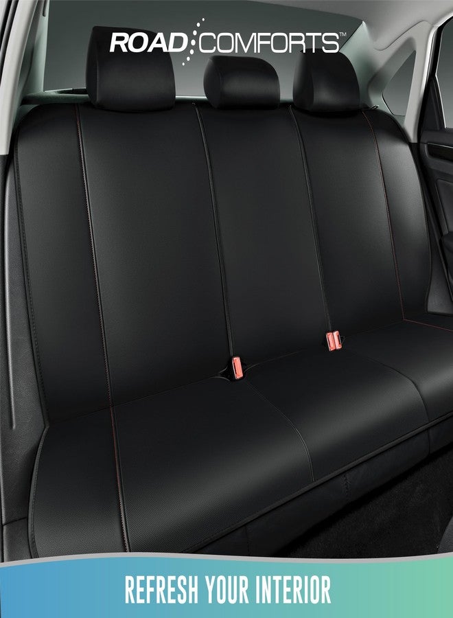 Road Comforts Premium Leather Full Set Seat Covers - Luxurious, Airbag-Compatible, Universal Fit for Cars, SUVs, Trucks, and Vans, Complete Front and Rear Protection - Red - Image 5