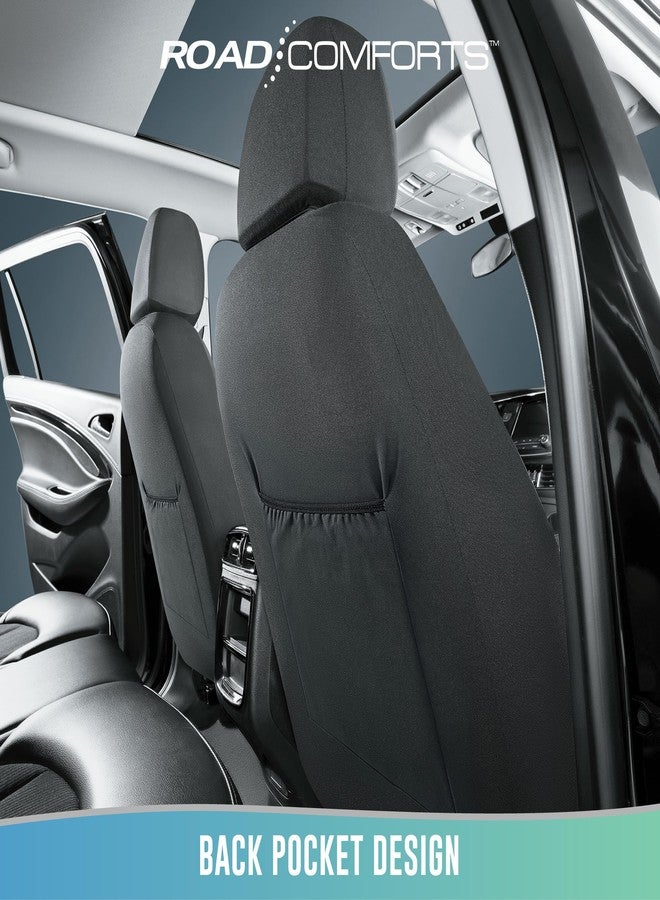Road Comforts Premium Leather Full Set Seat Covers - Luxurious, Airbag-Compatible, Universal Fit for Cars, SUVs, Trucks, and Vans, Complete Front and Rear Protection - Red - Image 4
