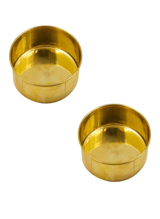 Putrika Traditional Handcrafted Brass Puja Prasadham thali | Small Thali | Pooja Thali | Arati Bartan Thambulam Plate | Designed Plate - Kumchi Plate Small Size 0 (Pack of 2 - Image 1