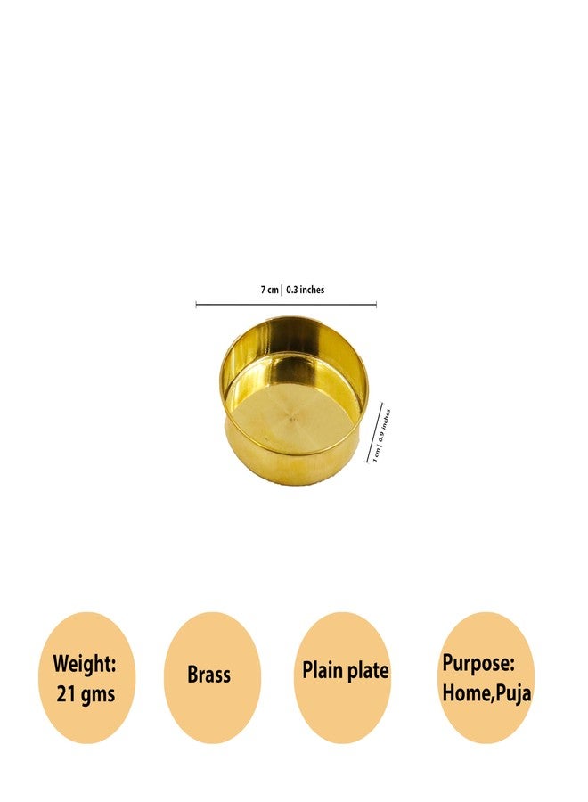 Putrika Traditional Handcrafted Brass Puja Prasadham thali | Small Thali | Pooja Thali | Arati Bartan Thambulam Plate | Designed Plate - Kumchi Plate Small Size 0 (Pack of 2 - Image 4