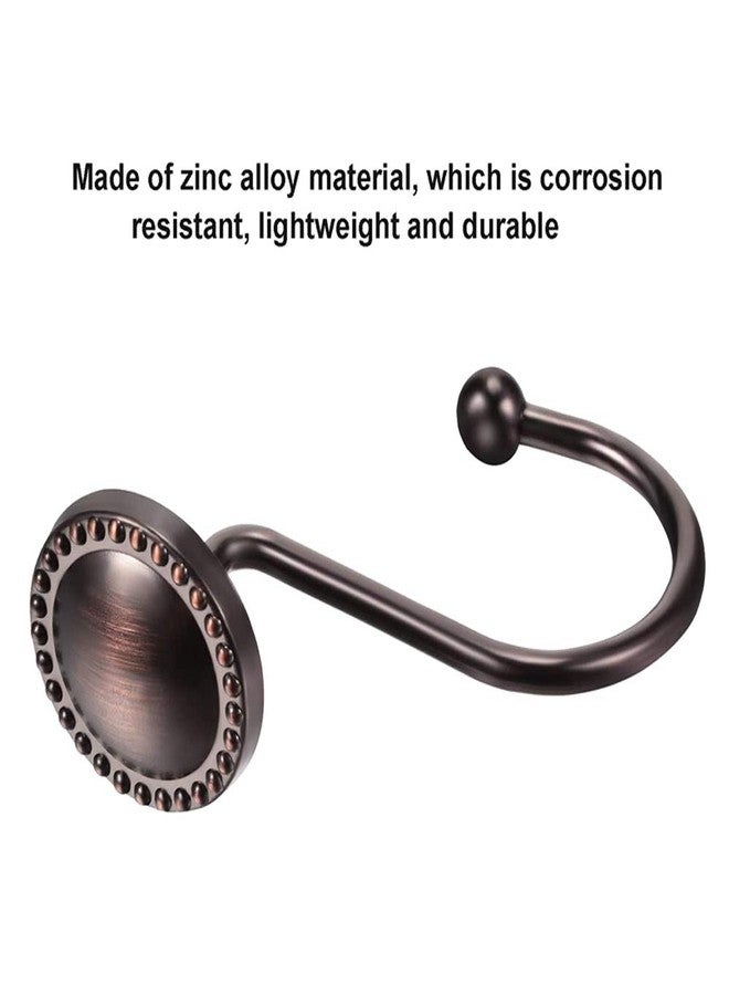Actpe Rustproof Antique Decorative Shower Curtain Hooks, 12pcs Oil Rubbed Bronze Shower Curtain Ring Holders for Bathroom Shower Rods Curtains Home - Image 3