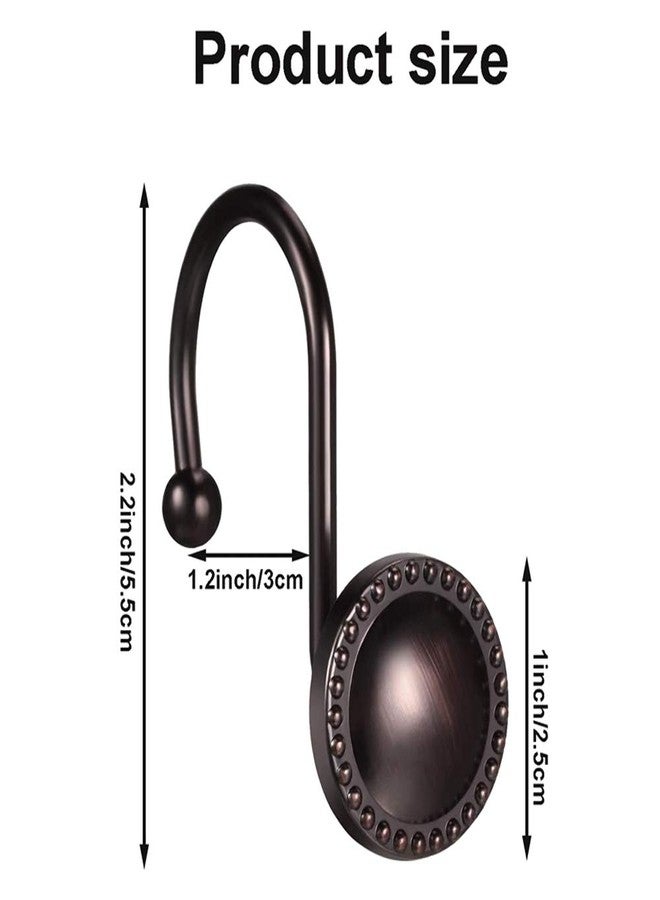 Actpe Rustproof Antique Decorative Shower Curtain Hooks, 12pcs Oil Rubbed Bronze Shower Curtain Ring Holders for Bathroom Shower Rods Curtains Home - Image 2