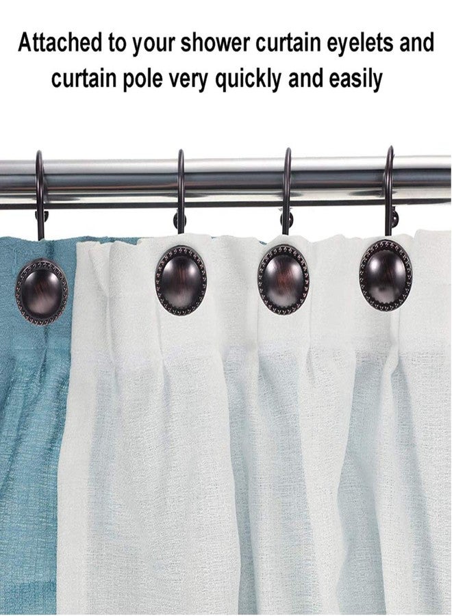 Actpe Rustproof Antique Decorative Shower Curtain Hooks, 12pcs Oil Rubbed Bronze Shower Curtain Ring Holders for Bathroom Shower Rods Curtains Home - Image 5