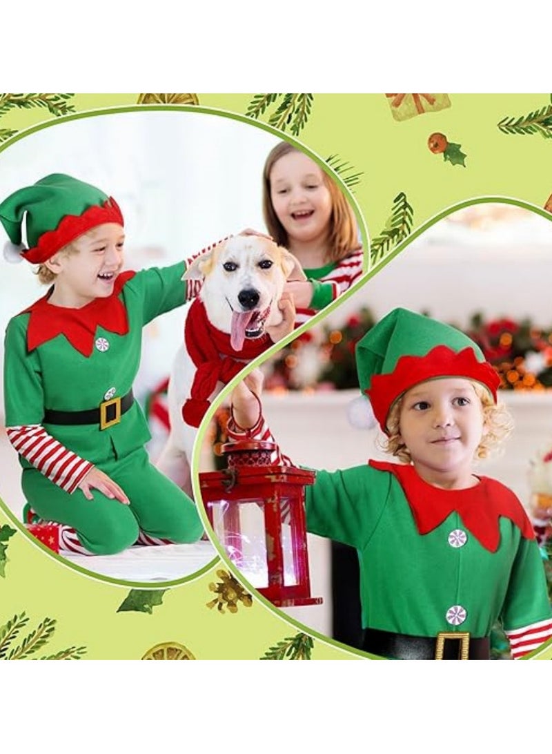 AUTOYSUR Christmas Elf Costume, Men Kid Elf Cosplay Costume with Santa Dress+ Pants+Hat+ Belt for Men Boys Cosplay  - Image 5