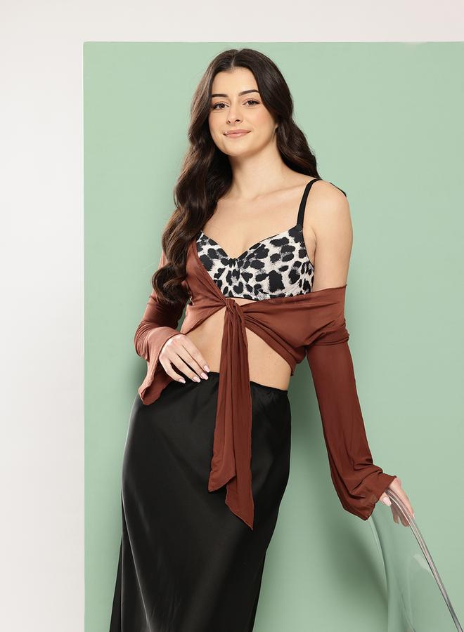 Leading Lady Black Printed Lightly Padded Non Wired T-Shirt Bra - Image 4