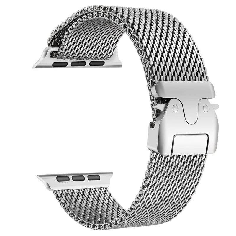 Milanese Loop for Apple Watch Ultra 2/Ultra/Series 10–1 SE, Stainless Steel Mesh Metal Band with Parachute Buckle - Image 2