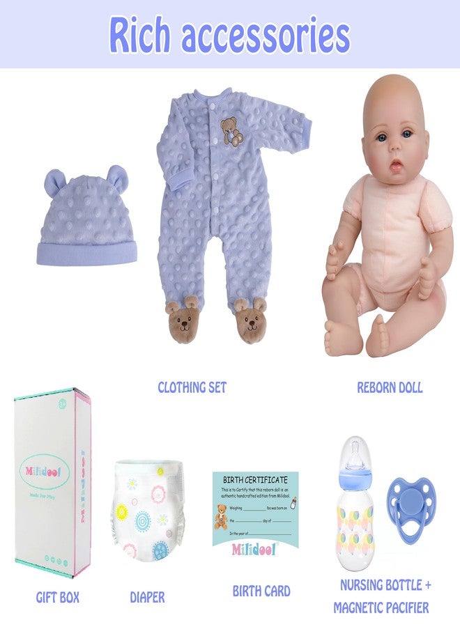 Milidool Lifelike Reborn Baby Dolls Boy- 18-Inch Soft Body Realistic-Newborn Real Life Baby Dolls for Kids Age 3+ - Image 2