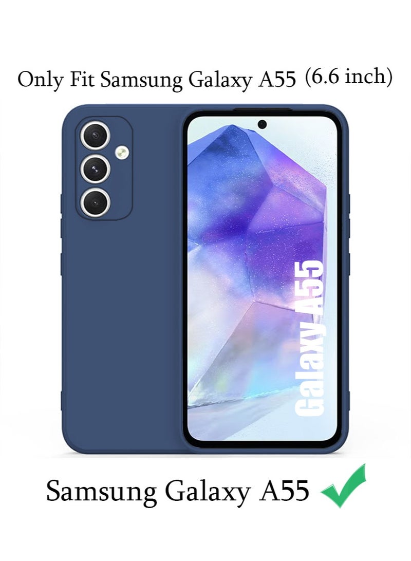 X-level Soft Silicone Cases for Samsung Galaxy A55 5G 6.6-Inch,[Military Grade Drop Protection] [Anti-Scratch Microfiber Lining] Shockproof Slim Cover for Samsung Galaxy A55（Navy Blue) - Image 5