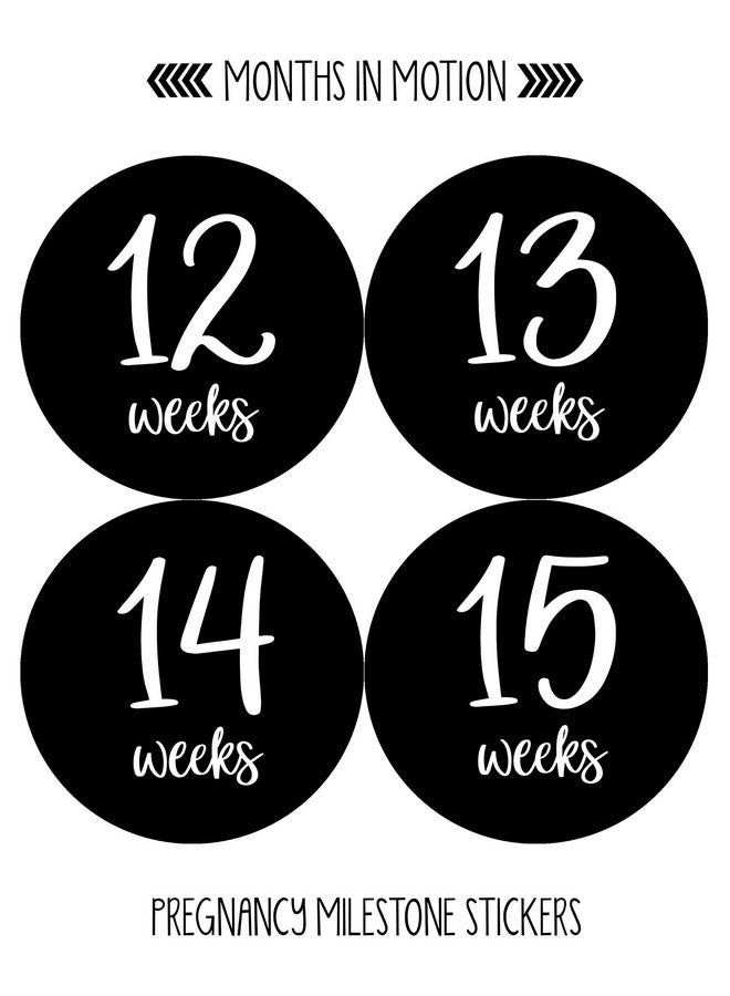 Months In Motion Pregnancy Weekly Belly Growth Stickers - Week to Week Pregnant Expecting Photo Prop - Maternity Keepsake - Baby Bump - Large Set of 36 Weekly Photo Sticker - Image 2