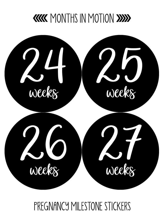 Months In Motion Pregnancy Weekly Belly Growth Stickers - Week to Week Pregnant Expecting Photo Prop - Maternity Keepsake - Baby Bump - Large Set of 36 Weekly Photo Sticker - Image 5