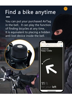 Muyixin Bicycle Bell For Apple Airtag,Hidden Bicycle Bell Waterproof Anti-Theft Anti-Corrosion,Bicycle Airtag Accessory,Brass Bell With Loud Sound For 22.2 Diameter Handlebars (Black)  - Image 5