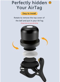 Muyixin Bicycle Bell For Apple Airtag,Hidden Bicycle Bell Waterproof Anti-Theft Anti-Corrosion,Bicycle Airtag Accessory,Brass Bell With Loud Sound For 22.2 Diameter Handlebars (Black)  - Image 3