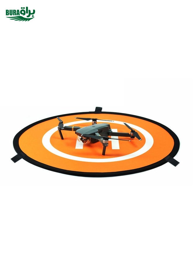 BURAQ Portable Parking Apron RC Drone Quadcopter Fast-fold Landing Pad Tarmac Parking for DJI Mavic Pro / Phantom 3 / 4, Diameter 75cm (Orange + Blue)  - Image 1