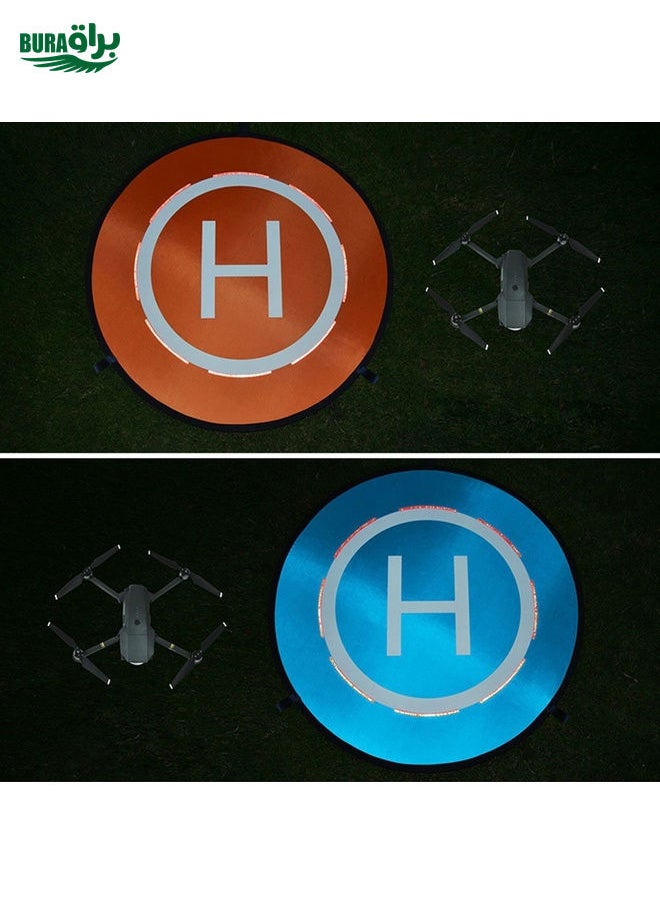BURAQ Portable Parking Apron RC Drone Quadcopter Fast-fold Landing Pad Tarmac Parking for DJI Mavic Pro / Phantom 3 / 4, Diameter 75cm (Orange + Blue)  - Image 3